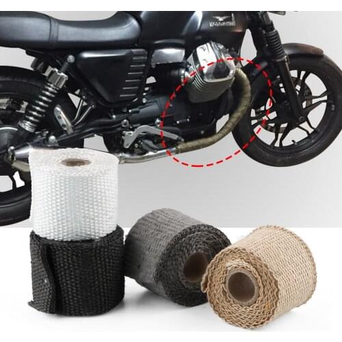 Exhaust Header Pipe Tape Glass Fiber Heat Insulating Wrap Insulation Tape Motorcycle Accessories Anti-hot 50mm x 1.5m
