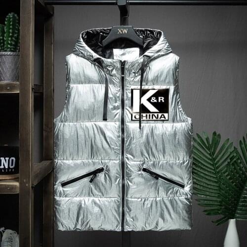2020 New Winter Vest Men Casual Winter Waterproof Warm Hooded Big Pockets Sleeveless Coat Silver Grey Black Color Plus Size 4XL