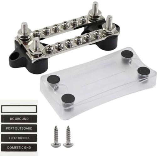 1pc 12V-48V 100A Universal Bus Bar Power Block 16 Way Terminal Block Marine Caravan Solar Car Auto Truck Busbar Terminal Block