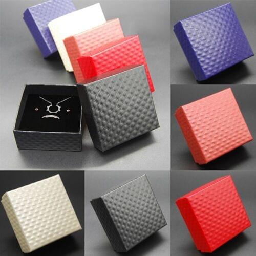 1pcs Square Jewelry Box Earrings Rings Boxes Gift Display Black Red Jewellery Organizer Gift Mini boxes for jewellery packaging