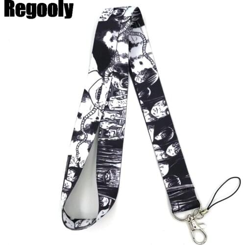 10pcs Horror Anime Tomie Lanyard for Keys Phone Cool Neck Strap Lanyard for Camera Whistle ID Badge Cute webbings ribbons Gifts
