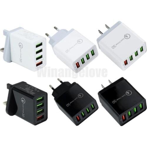 100pcs 5A usb Quick Charge 3.0 4 Port USB Charger USB Fast Charger QC3.0 Wall charger Adapter