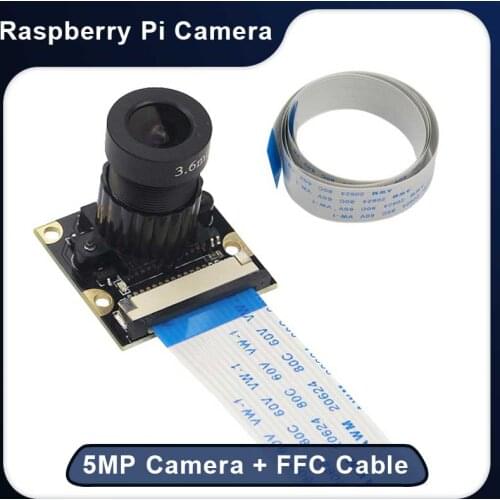 Raspberry Pi 4 Night Vision Camera 5MP Adjustable-focus OV5647 Video Camera + 30CM FFC for Raspberry Pi 3 Model B 3B Plus for 4B