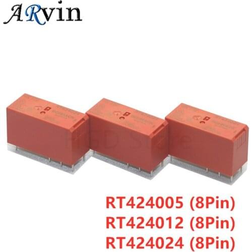 5PCS/Lot 100%Original New TE SCHRACK RT424005 5VDC RT424012 12VDC RT424024 24VDC 8A250VAC 8PINS Power Relay