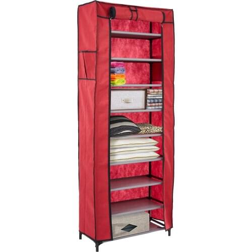 9-Tier Shoe Rack Tower with Cover of Non-Woven Fabric-Standing Shelf