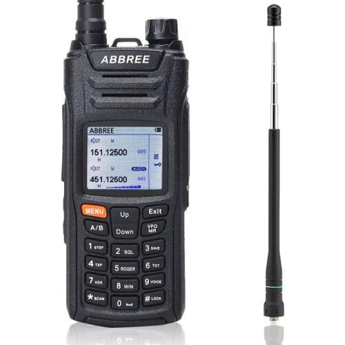 Abbree AR-F6 Walkie Talkie 6 Bands Dual Display Dual Standby 999CH Multi-functional VOX SOS LCD Color Display Telescopic Antenna