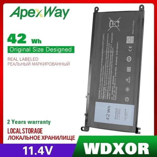 11.4V Laptop Battery for Dell WDX0R WDXOR 3CRH3 T2JX4 Inspiron 13 5000 14-7460 15 7000 Latitude 3189 VOSTRO 14 5468 15 5568 42WH