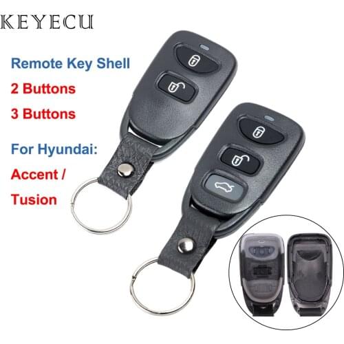 Keyecu Shell 2 / 3 Buttons Remote Car Key Case Cover for Hyundai Tucson Accent Santa Fe 2005 2006 2007 2008 2009
