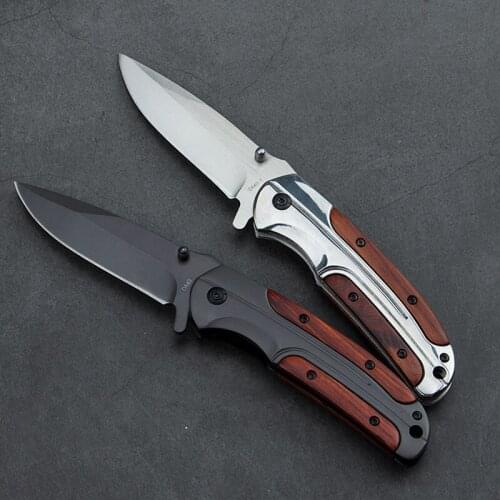 Damascus Tactical Folding Knife 8Cr14Mov Blade Steel Rosewood Handle Camping Survival Knives Pocket Outdoor Hunting Knife Tools