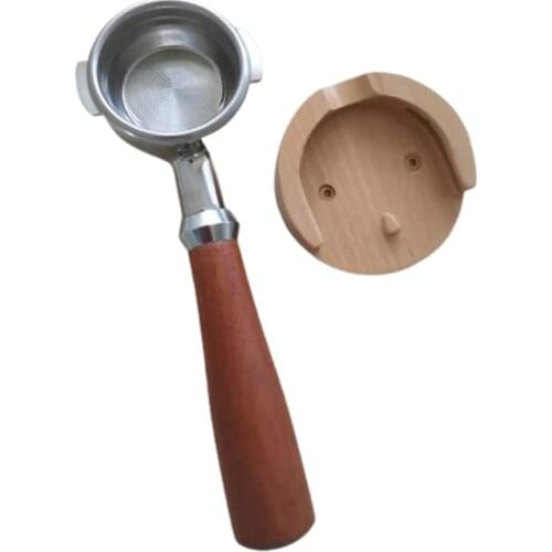 Wood Coffee Portafilter Wall Rack 51/53/54mm Bottomless Portafilter Holder Rack Wall Mounted Coffee Filter Rack Coffee Tools