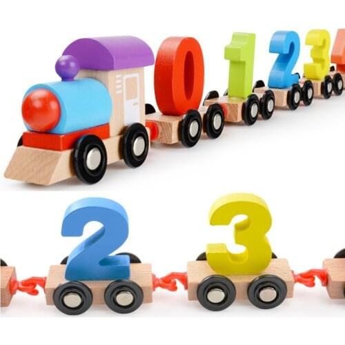 Number Wooden Train Preschool Toy Montessori Early Educational Toys For Children Kids Toddlers Birthday Gifts Dropshipping