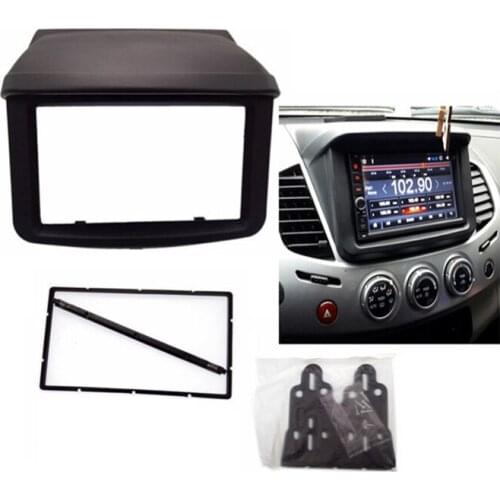 Fascia Fit For Dash Mounting Trim Kit Double Din Size Radio DVD Streeo Panel Fascia For Mitsubishi Pajero Sport Triton