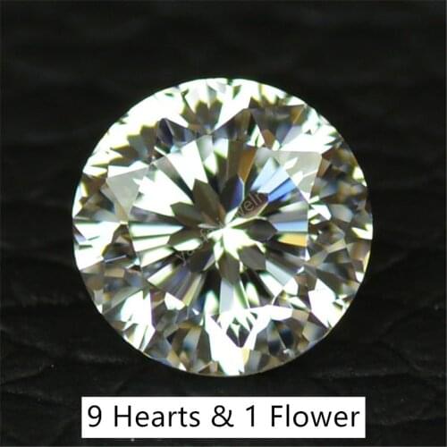 Hotsale 9 Hearts And 1 Flower Round Cut 4~10mm AAAAA Quality White Cubic Zirconia Stone Loose CZ Beads Synthetic Gems For Ring