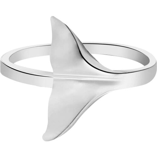 Kinitial Cute Whale tail Ring In Brass Women Wedding Ginkgo Leaf Rings Charm Finger Dna Triangle Skull Heart Ring Jewelry bague