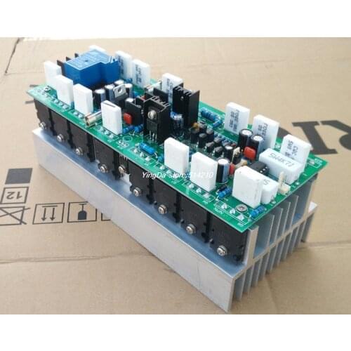 High power good sound assembled HIFI 1000W TTC5200/TTA1943 mono amplifier board with the 2u heatsink