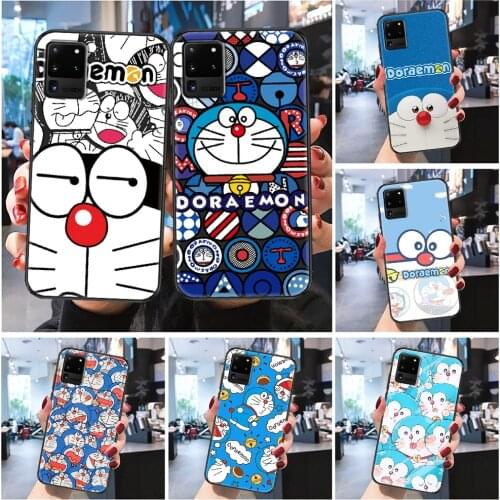 Doraemon cartoon Phone case For Samsung Galaxy Note 4 8 9 10 20 S8 S9 S10 S10E S20 Plus UITRA Ultra Frosted black luxury bumper