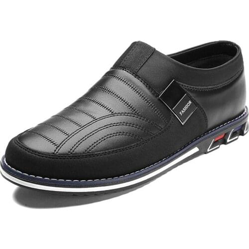 2020 New Spring New Leather Men Shoes Fashion Casual Breathable Slip On Formal Business Walking Footwear Shoes Big Size 38-48