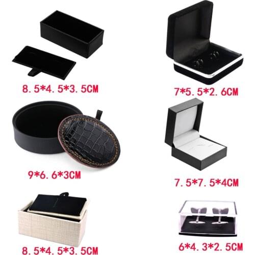 Jewelry Gift Boxes Luxury Gemelos Cufflink Casket Cuff Links Packaging Storage Display Hot Sale Cufflinks Box 6 styles mix