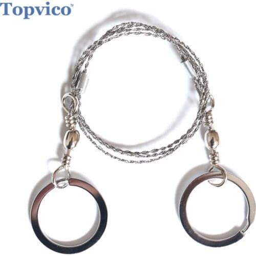 Topvico Portable Stainless Steel Wire Saw Outdoor Survival Self Defense Personal Camping Hunting Chainsaws Hand Fret Saw Tools