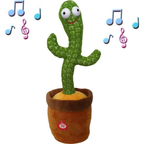 Singing And Dancing Cactu Kawaii Accessories Plush Voice Repeating Toy Home Tabletop Decor Novelty Creative Gift Room Decoration