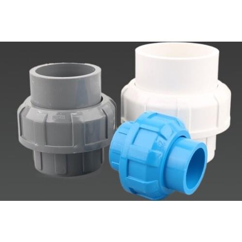 1pc 20/25/32/40/50mm PVC Pipe Union Connector For Garden Irrigation Water Tank Joint Pipe Straight Connector