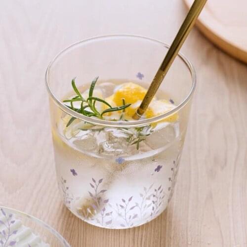 Purple Lavender Glass Cup Household Milk Cup Heat-resistant Cute Girl Water Cup Juice Breakfast Cup