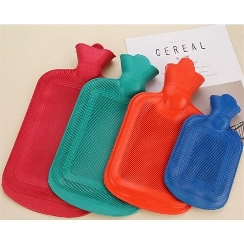 500 1000 1750 2000ML Thick Hot Water Bottles Winter Warm for Girls Women Pain Relief Bed Hand Feet Hot Water Bag Color Random