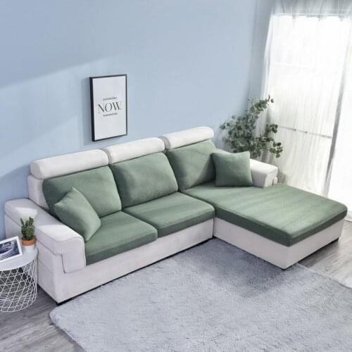Spandex Waterproof Cushion Covers Solid Color Stretch Corner L Shape Sofa Cover Sofa Couch Coat Slipcover Sectional Couch Covers