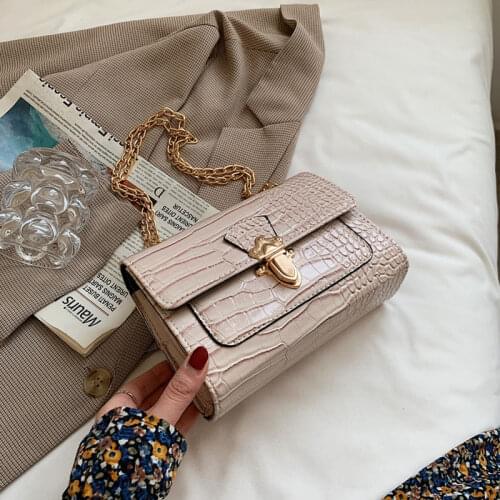 High Quality Pu Leather Handbags For Women Designer Chain Strap Female Shoulder Bag Trend Simple Small Square Crossbody Bag