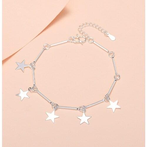 Hot 925 sterling Silver Fashion Charming Star Bracelets For Women Trendy Elegant Wedding Party Jewelry Accessories