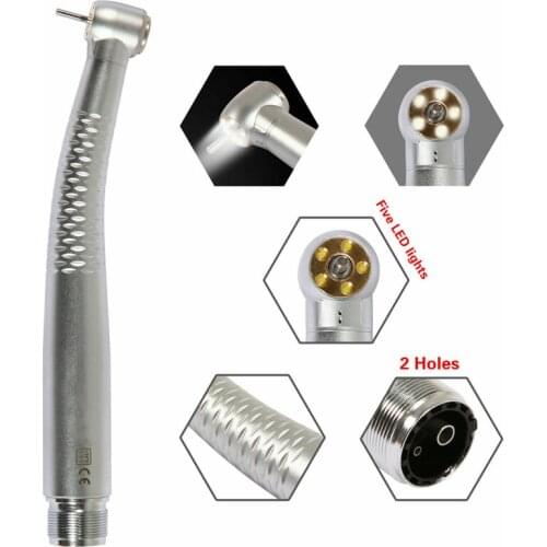 1pics DentistaTeeth Instrument 5 LED Air Turbine Handpice 5 Water Spray Dental High Speed Diamon Bur Toothbrush Equipment