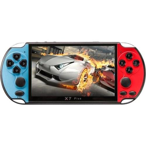 10pc 32/64/128 Bit 5" LCD X7 plus Double rocker 8G Handheld Retro Game Console Video MP5 TF Card for 10000 games Can save games