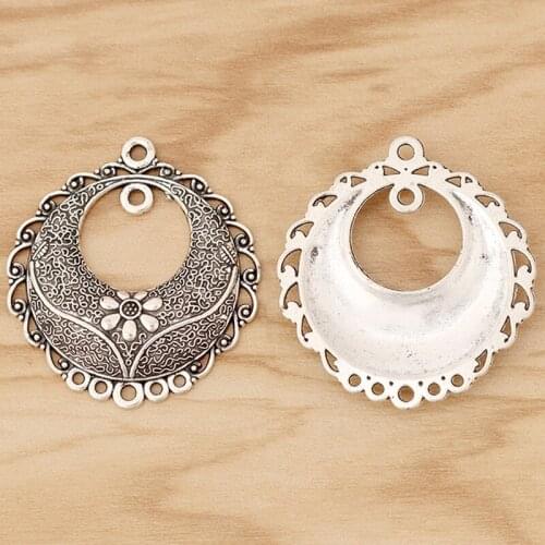 10 Pieces Tibetan Silver Chandelier Connector Charms Pendants for Earring Jewellery Making Accessories 38x35mm