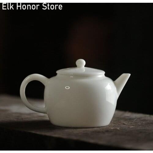250ml Dehua White Porcelain Master Cups Handmade Strainers Filter Teapot Household Teaware Accessories Milk Oolong Tea Teaset