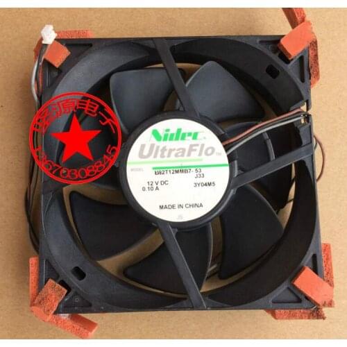 Nidec U92T12MMB7-53 J333Y04M5 DC 12V 0.1A 90x90x25mm 3-wire Server Cooling Fan