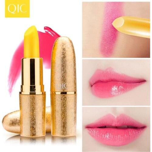QIC Discoloration Lip Balm Nutritious Color Changing Moisturizer Lipstick Lips Makeup Base Repair Tint Lipbalm Pen Make up Gloss