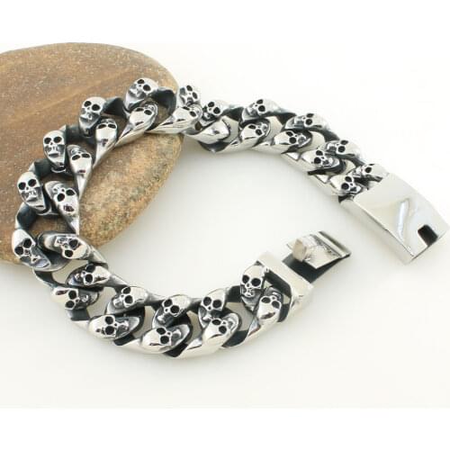 Free Shipping Stainless Steel Jewelry Skeleton Charm Bracelet Hot Gift Skull Especially Good Quality Fashion BBJZBYFF