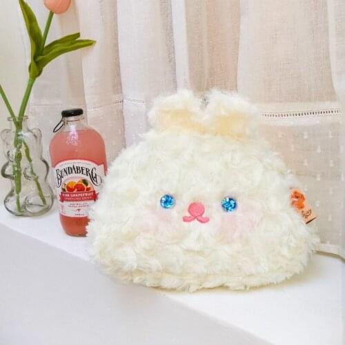 Electric eyes rabbit lolita style plush cosmetic bag girly heart plush bag rabbit shape makeup bags makeup case makeup box