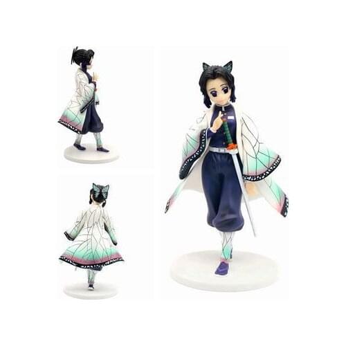 Hot Anime Demon Slayer Kochou Shinobu Standing PVC Action Figure Peripheral Toys Decorative Items Gift 23CM