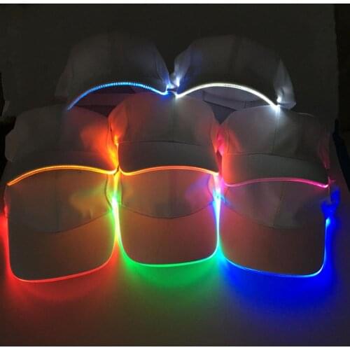 Hot sale !!! Fashion Unisex Solid Color LED Luminous Baseball Hat Christmas Party Peaked Cap Baseball Mens Cap Sun Hat