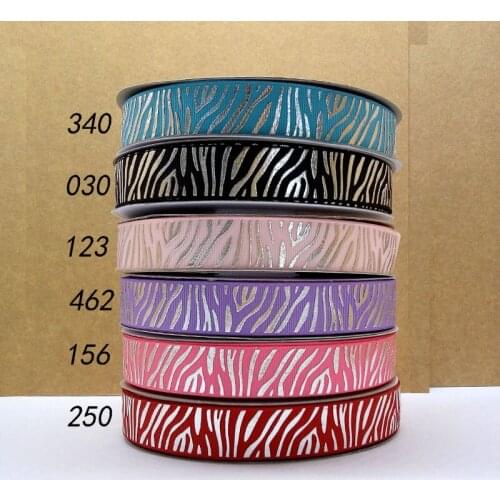 Free shipping 50 yard 7/8" gold foil printed grosgrain ribbon K2301645