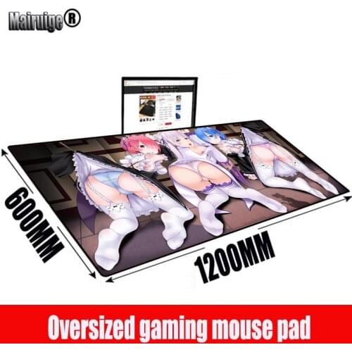 MRGBEST Anime Girl Rem Re Zero Sexy Ass big gaming PC Mouse Pad Natural Rubber Belt Locking Edge Gaming Keyboard Glue Mouse Pad
