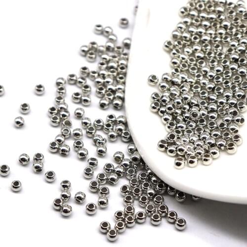 Silver Plated CCB Round Bead for Jewelry Making DIY 4MM 500pcs Seed Spacer Beads Plastic Spacer Needlework Loose CCB Beads