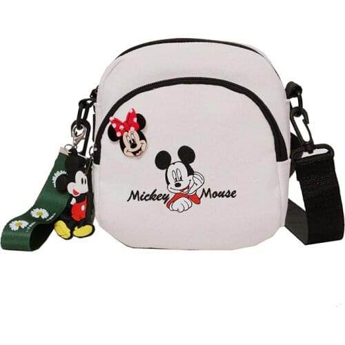 Disney cartoon Mickey mouse canvas small bag girl new ins Japanese diagonal wild student shoulder mobile phone Mini bag