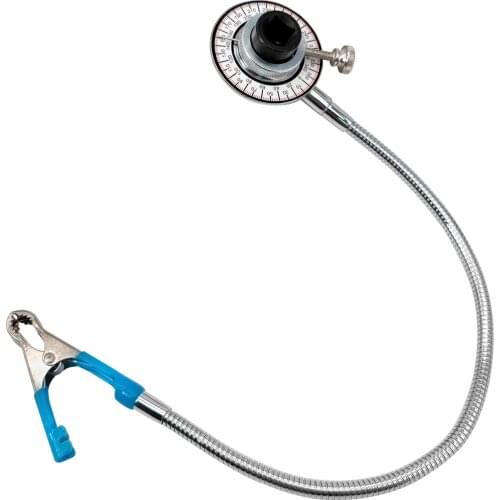 Metal Torque Angle Meter 1/2 inches Drive Wrench Angle Gauge, 50cm/20in Flexible Arm with Clip