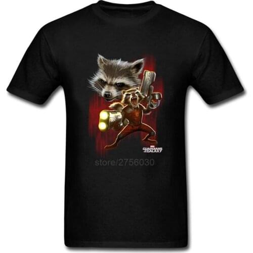 Guardians Of The Galaxy Twisted Rocket Racoon Raccoon Short Sleeve Men T-Shirt Man Funny T Shirts Male Fashion 2018 Mens Shirts