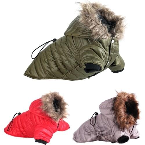 Soft Fur Hoodie Warm Cotton Dog Clothes For Small Dogs Windproof Pet Jacket Dog Coat Winter Clothing For Yorkshire Chihuahua