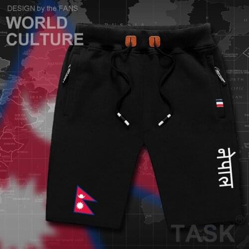 Nepal NPL mens shorts beach man mens board shorts flag workout zipper pocket sweat bodybuilding 2017 cotton Nepali Nepalese