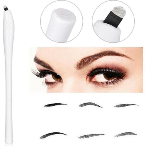 Disposable Microblading Pen 18U Manual Tattoo Embroidery Eyebrow Pen Permanent Makeup Supply