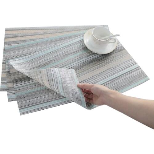 PVC Vinyl Woven Placemats Waterproof Wipeable Home Dinner Table Mats Stain Resistant Decoration Christmas Dining Kitchen Wedding